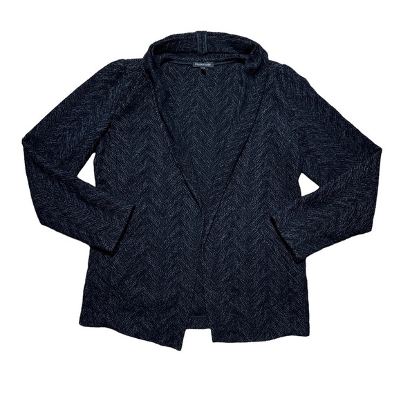 Eileen Fisher Dark Grey Wool Blend Open Front Blazer US XS - Picture 1 of 10